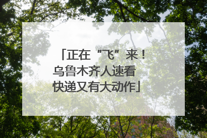 正在“飞”来！乌鲁木齐人速看 快递又有大动作