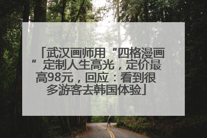 武汉画师用“四格漫画”定制人生高光，定价最高98元，回应：看到很多游客去韩国体验