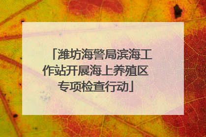 潍坊海警局滨海工作站开展海上养殖区专项检查行动