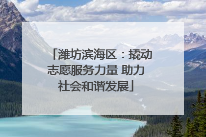潍坊滨海区：撬动志愿服务力量 助力社会和谐发展