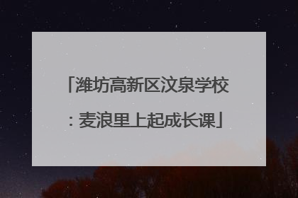潍坊高新区汶泉学校：麦浪里上起成长课