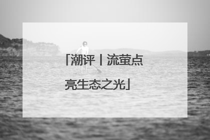 潮评丨流萤点亮生态之光