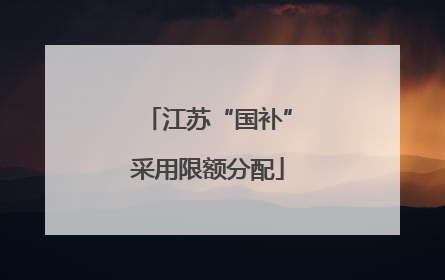 江苏“国补”采用限额分配