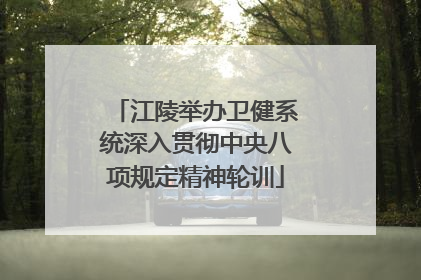 江陵举办卫健系统深入贯彻中央八项规定精神轮训