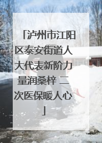 泸州市江阳区泰安街道人大代表新阶力量润桑梓 二次医保暖人心