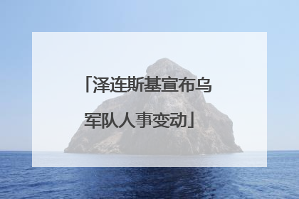 泽连斯基宣布乌军队人事变动