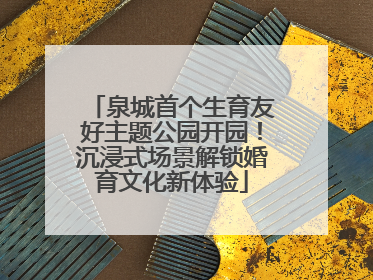泉城首个生育友好主题公园开园！沉浸式场景解锁婚育文化新体验
