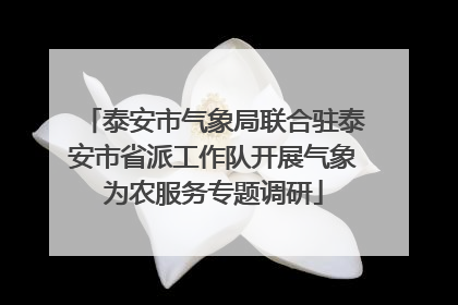泰安市气象局联合驻泰安市省派工作队开展气象为农服务专题调研