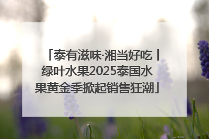 泰有滋味·湘当好吃丨绿叶水果2025泰国水果黄金季掀起销售狂潮