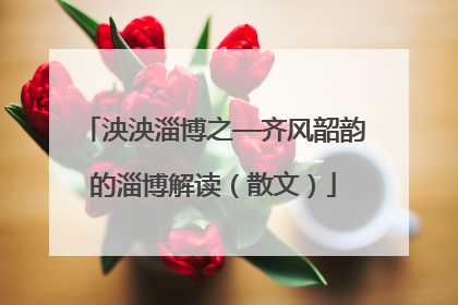 泱泱淄博之—齐风韶韵的淄博解读（散文）