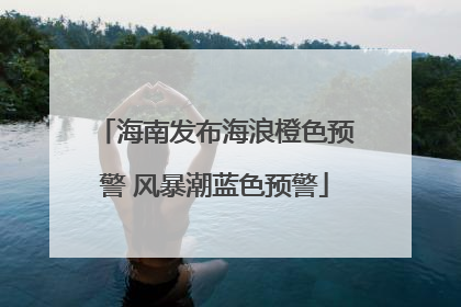 海南发布海浪橙色预警 风暴潮蓝色预警