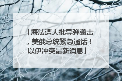 海法遭大批导弹袭击，美俄总统紧急通话！以伊冲突最新消息