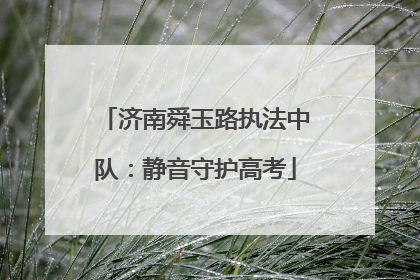 济南舜玉路执法中队：静音守护高考