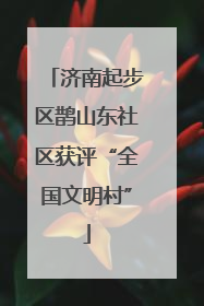济南起步区鹊山东社区获评“全国文明村”