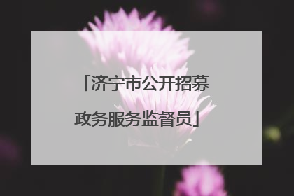 济宁市公开招募政务服务监督员