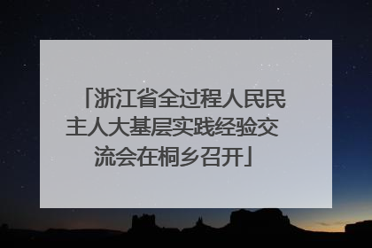 浙江省全过程人民民主人大基层实践经验交流会在桐乡召开