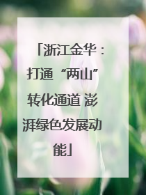 浙江金华：打通“两山”转化通道 澎湃绿色发展动能