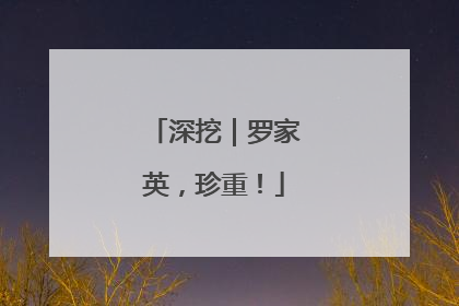 深挖｜罗家英，珍重！