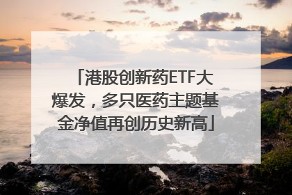 港股创新药ETF大爆发，多只医药主题基金净值再创历史新高