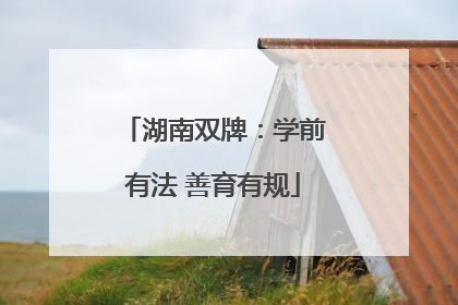 湖南双牌：学前有法 善育有规