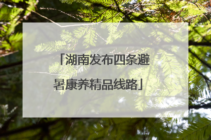 湖南发布四条避暑康养精品线路