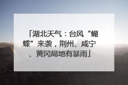 湖北天气：台风“蝴蝶”来袭，荆州、咸宁、黄冈局地有暴雨