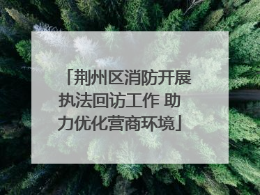 荆州区消防开展执法回访工作 助力优化营商环境