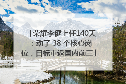 荣耀李健上任140天：动了 38 个核心岗位，目标重返国内前三