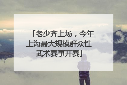 老少齐上场，今年上海最大规模群众性武术赛事开赛