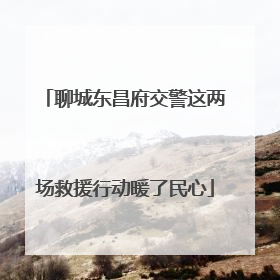 聊城东昌府交警这两场救援行动暖了民心