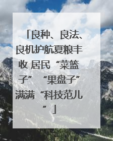 良种、良法、良机护航夏粮丰收 居民“菜篮子”“果盘子”满满“科技范儿”