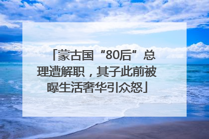 蒙古国“80后”总理遭解职，其子此前被曝生活奢华引众怒