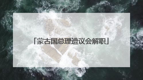 蒙古国总理遭议会解职