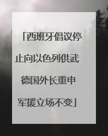 西班牙倡议停止向以色列供武 德国外长重申军援立场不变
