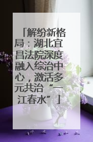 解纷新格局：湖北宜昌法院深度融入综治中心，激活多元共治“一江春水”