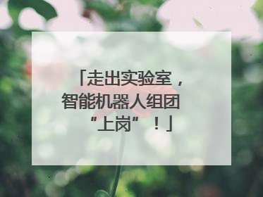 走出实验室，智能机器人组团“上岗”！