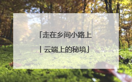 走在乡间小路上丨云端上的秘境
