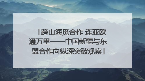 跨山海觅合作 连亚欧通万里——中国新疆与东盟合作向纵深突破观察