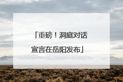 重磅！洞庭对话宣言在岳阳发布