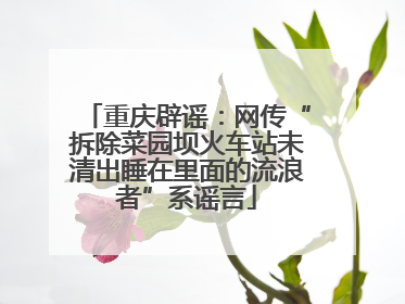 重庆辟谣：网传“拆除菜园坝火车站未清出睡在里面的流浪者”系谣言