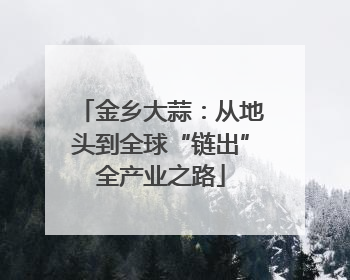 金乡大蒜：从地头到全球“链出”全产业之路