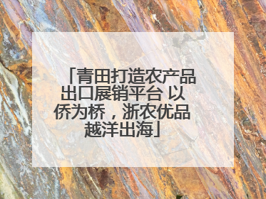青田打造农产品出口展销平台 以侨为桥，浙农优品越洋出海