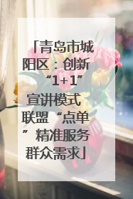 青岛市城阳区：创新“1+1”宣讲模式 联盟“点单”精准服务群众需求