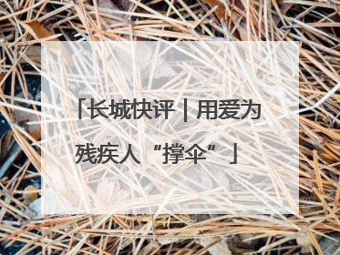 长城快评｜用爱为残疾人“撑伞”