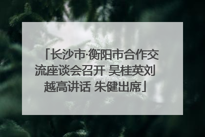 长沙市·衡阳市合作交流座谈会召开 吴桂英刘越高讲话 朱健出席