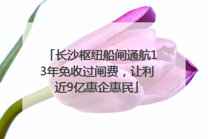 长沙枢纽船闸通航13年免收过闸费，让利近9亿惠企惠民