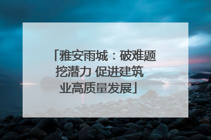 雅安雨城：破难题 挖潜力 促进建筑业高质量发展