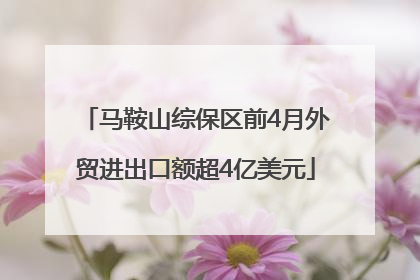 马鞍山综保区前4月外贸进出口额超4亿美元