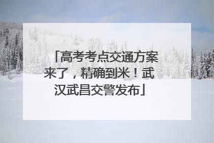 高考考点交通方案来了，精确到米！武汉武昌交警发布