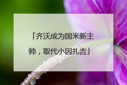 齐沃成为国米新主帅，取代小因扎吉